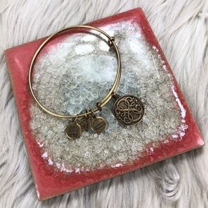 Alex and Ani Gold Energy Knit Charm Bracelet